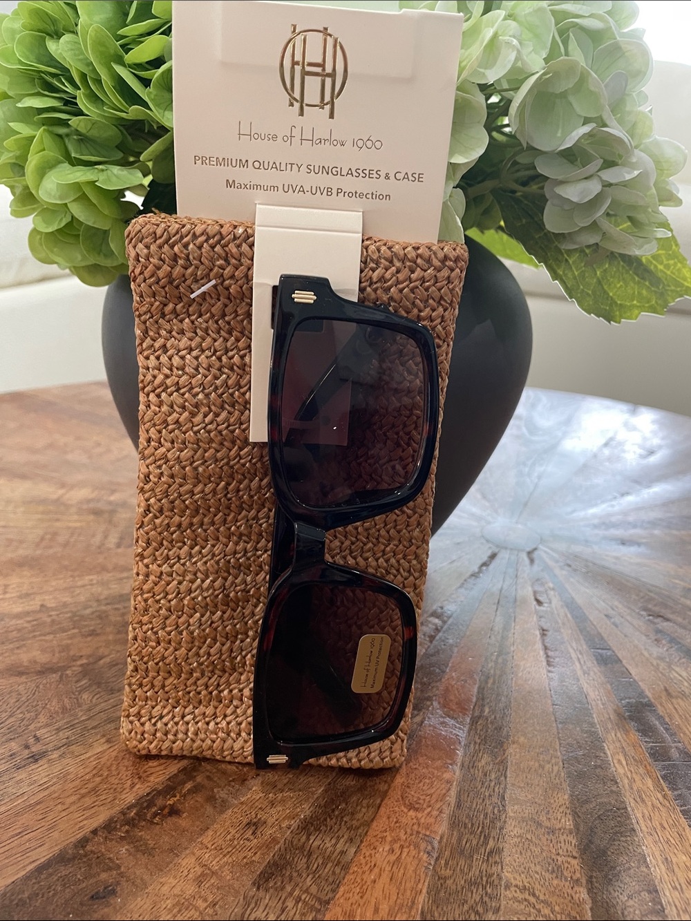 House of Harlow 1960 Black Frame Sunglasses with Brown Lenses